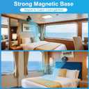 Magnetic Cruise Fan with 12000mAh Battery - Portable Cabin Air Circulator, 3-Speed LED Desk Fan with Timer, Power Bank & Ceiling/Wall Mount, Cruise Ship Approved for Travel (Black)