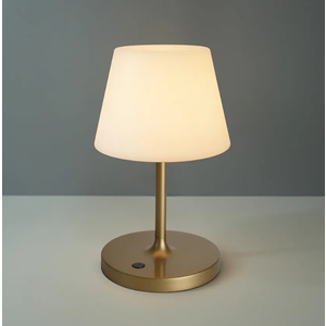 Outdoor Battery Operated Table Lamp Waterproof, 4000mAh Cordless Table Lamp Rechargeable, Touch Dimmable Desk Lamp, LED Night Light for Patio Camping Restaurant Home (Gold, 9.6in)