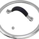 HEVSTIL 7 Inch Tempered Glass Lid Glass Lid with Silicone Stainless Steel Handle Pan Lid Glass Vented Skillet Cover for Frying Pan Lodge Cast Iron Skillet with Heat-resistant Silicone Handle