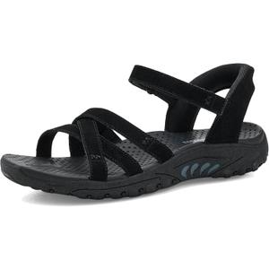 Skechers Women's Reggae - Natural Poise Hands Free Slip-ins | Hands Free Slip-Ins, Heel Pillow, Genuine Suede, Adjustable Instep Strap, Flexible Traction Outsole, Trail Sandal 7.5