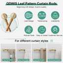 QDWIS Boho Wood Curtain Rods for Windows 28 to 48 inch,1" Adjustable Heavy Duty Window Curtain Rod with Imitation Wood Grain Finials,Rustic Decorative Drapery Rods Set,Size:18-60'',Maple Wood