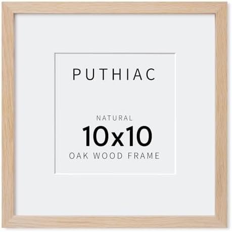10x10 Oak Wood Picture Frame - Minimalist 10x10 Poster Frame, 10"x10" Frame Wood, Natural Solid Wooden Picture Frames for Wall Art Photo and Prints(1 Pack, Beige)