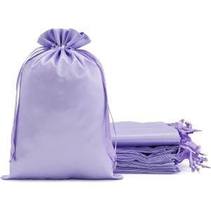 Purple Satin Cloth Gift Bags, 30Pcs 6x9 with Drawstring, For Wedding, Birthday, Mother's Day Party, or Slumber Party, Sleep Eye Masks, Makeup Brush, Lotions, Candles, Small Business