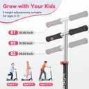 TONBUX Scooters for Kids 5-12, 2 Wheel Scooters with Cool Light Up Stem, Wheels, and Deck, 3 Level Adjustable Height Kick Scooter, Foldable and Lightweight Scooter for Kids 8-12