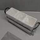 Cutlery Holder with Drain Holes, Silverware Caddy for Party Countertop, 3pcs Bins Set Utensil Holders for Spoon and Fork, White