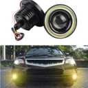 Dickno 2 PCS Car Angel Eye Fog Light, 2.5'' Round COB LED Super Bright High Power Fog Angel Eye Projector with Halo Rings, Universal DRL Daytime Driving Light Fog Lamp Bulbs (Yellow)