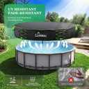 Uirway 14ft Round Pool Cover 600D Upgraded for Above Ground Pools, Heavy-Duty Solar Pool Cover with Windproof Reflective Lace-Up Drawstring, Swimming Pool Covers UV Protection, Anti-Slip Straps