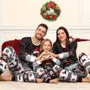 SWOMOG Family Christmas Pajamas Matching Sets Holiday Christmas Jammies Christmas PJs Matching Xmas Pjs for Adults Kids Black Christmas Print 140