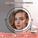 9" Lighted Makeup Mirror, 1X/20X Rechargeable Magnifying Mirror with 3 Color Dimmable Lights for Bedroom Tabletop, Base Charging and Switch, Women Gift