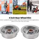 GOTOTOP Aluminum Alloy 4 Inch Rear Wheel Rim with 600RS Bearing for Electric Scooter, Tiller, Snow Blower, 3.00-4 Rear Wheel Rim