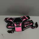 Eagloo Dog Harness Medium Sized, Easy Wearing with 3 Buckles, Adjustable No Pull Pet Harness with 2 Rings for Walking, No Chock Reflective Soft Padded Vest with Control Handle, Pink & Black, M