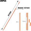 20Pcs Driveway Markers,4Ft Driveway Reflective Poles, Orange Fiberglass Snow Stakes with Reflective Tape for Easy Visibility at Night for Parking Lots (20, Orange)