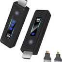 2025 Upgraded Wireless HDMI Transmitter and Receiver 165FT/50M, Wireless HDMI Extender kit for 4K@30Hz Input, 1080P@60Hz Output, 5.8G+2.4G high-Speed Transmission Support laptops, PC, Camera