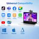 4K Webcam for PC with PDAF & CDAF Dual-autofocus, Ultra 4K HD, 2 Noise Reduction Mics, Auto Light Correction, USB-A, Privacy Cover, 79FOV, Streaming Camera for PC, Mac, Laptop, Video Calls