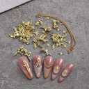 3 x 3 Boxes Gold Nail Charms with Gold Star, Moon, and Rose Charms for Nails - Includes Gold Beads and Chain