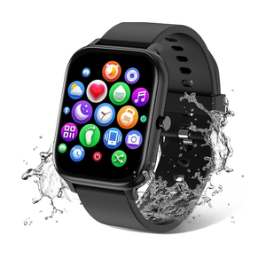 Smart Watch for Men Women Compatible with iPhone Samsung Android Phone 1.83 inch Full Touch Screen IP68 Waterproof Bluetooh Fitness Tracker Heart Rate/Sleep Monitor, Black