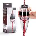 D&Slifei Red Wine Aerator Pourer and Decanter with Unique Aeration Device  Quickly Enhances Wine Flavors for a Smoother Finish, Ideal Gift for Wine Lovers & Sommeliers (Black)