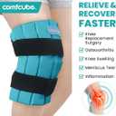 Ice Pack for Knee Pain Relief, 2 Hours Long Lasting Cold Pack for Knee Injuries, Cold Therapy Flexible Ice Pack Wrap for Knee Replacement Surgery, Swelling, ACL, Meniscus Tear