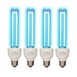 BAIMNOCM 4 Pack 25 Watt UV Light Bulb, UVC Lamp, 185nm/254nm lamp for Home E26 Base 4 Count