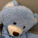 MorisMos Giant Teddy Bear, 51-Inch Cuddly Bear Plush, Blue