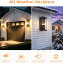 Dusk To Dawn Extra Large Outdoor Wall Lantern-4 Light,Outdoor Wall Light Fixtures For Patio, Porch,Black Exterior Wall Sconce,Waterproof Outside Garage Lights,E12 Base,1 Pack,24"H*10.2"L*9.8"W
