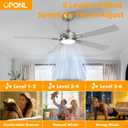 Ceiling Fans with Lights, 52 Inch Nickel Modern Ceiling Fan with Light and Remote Control, DC Reversible Motor, Noiseless, Dual Fan Blades, 6CCT, Fans for Bedroom, Living Room, Indoor and Outdoor Use