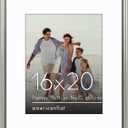 Americanflat Vintage Frames - 16x20 Picture Frame with Beaded Accents and Polished Plexiglass - Use as 11x14 Frame or Display 16x20 Photos Without Mat - Heirloom Collection - Wall Display - Silver
