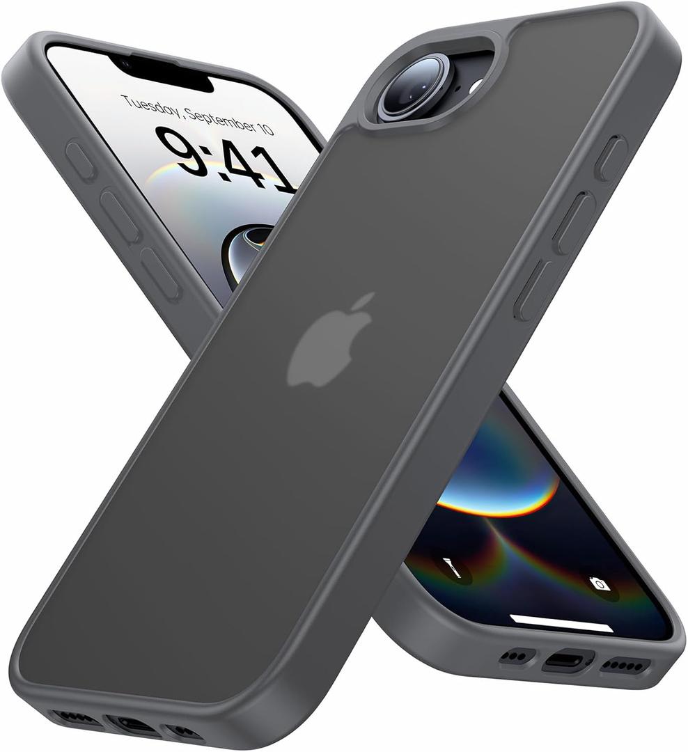 for iPhone 16e & iPhone 17e Case [16FT Military Grade Shockproof], Anti-Slip Anti-Scratch, Slim Translucent Frosted Matte Phone Cover, Case for iPhone 17 e/16 e 6.1", Gray