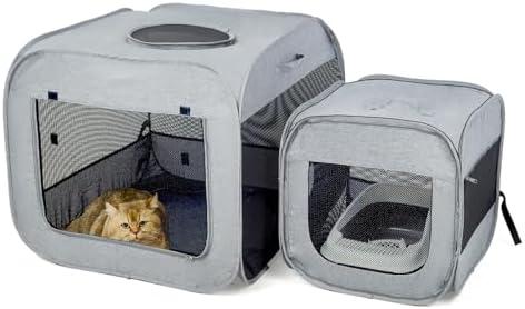 Aptododo Portable Large Cat Playpen for Outdoor & Indoor Cats Cage, Large Foldable Cat Tent, Fit Puppy, Dogs, Pets