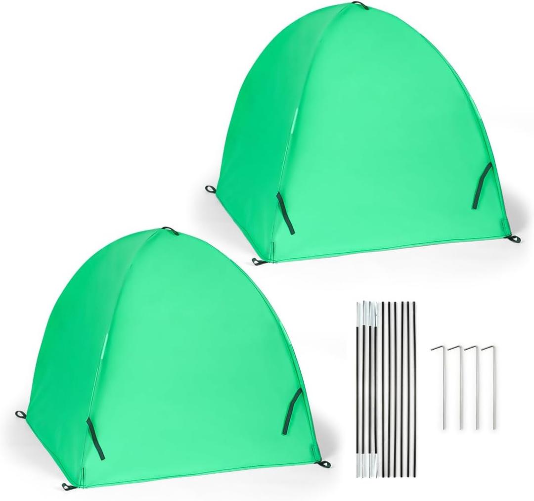 Winter Plant Covers for Freeze Protection, Large Frost Protection Cloth for Shrubs, Trees & Roses, Plant Warming Cloche for Frost & Cold Weather(24inch,2-Pack) (Mintgreen-nonwoven)