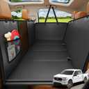 URPOWER XL Dog Backseat Extender for Full-Size Crew Cab Truck - Hard Bottom PU Leather Dog Car Seat Cover for Back Seat, Dog Hammock Pet Rear Seat Protector Travel Bed for F150 / Silverado/RAM 1500 (XL - 60" Length)