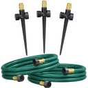 FANHAO Above Ground Irrigation Garden Sprinkler System, Metal Adjustable Lawn Sprinkler Set, 360 Degree Large Area Coverage Irrigation Kit for Lawn Grass Patio Flower Bed