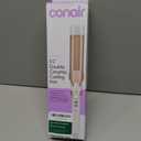 Conair Double Ceramic 1 -Inch Curling Iron, 1 -Inch Barrel Creates Soft Waves & Curls, Hair Curler for Use on Medium & Long Hair, White/Rose Gold