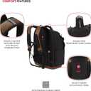 SwissGear Tool Bag Backpack, Fits Up to 17-Inch Laptop, Work Pack PRO, Black/Brown Canvas