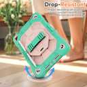 Case for iPad 9th/8th/7th Generation Case 10.2" InchShockproof Hard Cas Cover Compatible with iPad 9th/8th/7th Gen,360 Rotating Stand, Hand Strap, Shoulder Strap, Pencil Holder(Green+Pink)