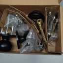 Amazon Basics Exterior Door Knob With Key Lock and Deadbolt, Coastal, Matte Black ((Pack of 1))