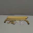 Gold Wrap Around Curtain Rods for Windows 28 to 48:Blackout Heavy Duty Adjustable Curtain Rod Room Darkening 1 Inch Modern Industrial Curved French Return Drapery Rods Easy Install Brass Gold