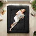 DUMOS Japanese Floor Mattress Twin Size, Futon Mattress Foldable with Removable Washable Cover, Portable Roll Up Tatami Mat for Kids Room, Dorm, Sleepovers and Solo Sleeper, Black