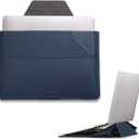MOFT Laptop Carry Sleeve, 2-in-1 Laptop Bag & Stand for 16" MacBook Air/Pro & Dell/HP/Lenovo/Asus, Stylish Slim Computer Sleeve Bag with Expandable Storage for Computer Accessories, Deep Blue