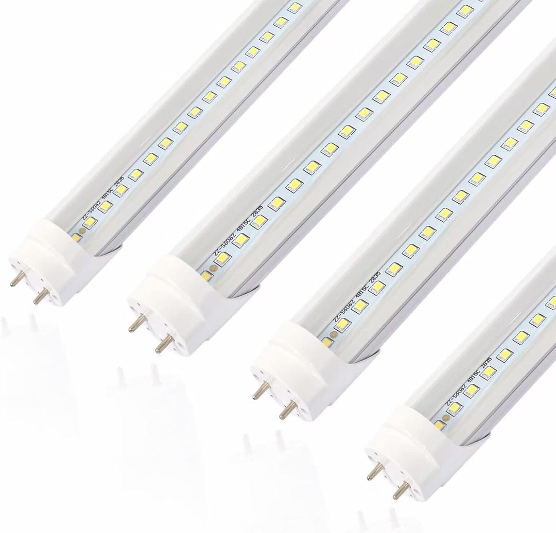BMXKPO 2FT LED Tube Light, T8 T10 Type A+B LED Light Bulb,12W 5000K,1560LM High Bright, Replacement 24 Inch F20T12 Fluorescent,Double Ended Power, Clear Cover,4 Pack