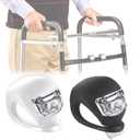 Walker Clip-On Mobility Light, Wheelchair LED Flashlight with 3 Modes for Crutches, Canes, Rollators, Prevent Falls During Dark, 2 PCS