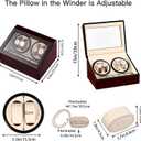 Automatic Watch Winder with 4 Quiet Japanese Motor+ 6 Display Storage Spaces,Luxury Watch Box for Man/Woman's Watches (Wood texture-WW116H)