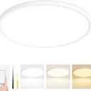 20 Inch Dimmable LED Ceiling Light Fixture, Ultra Thin Flush Mount, 40W 4000Lumen, 3 Color Changeable, Round, White, for Dining Room, Kitchen, Bedroom, Office, Hotel