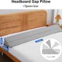 EUHAMS Queen Size Bed Wedge Pillow - Bed Gap Filler Mattress Wedge Headboard Pillow Close The Gap 0-7" Between Your Headboard and Mattress or Wall for Sleeping Backrest Pillow (60"x10"x6" Gray)