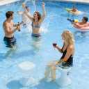 26" Pool Stool for Underwater, Polyethylene Pool Stool with Adjustable Foot Pads, Pre-Weighted Bar Stool Prevents Floating, Perfectly Suited for Poolside Parties, Family Gatherings, and DJ Concerts