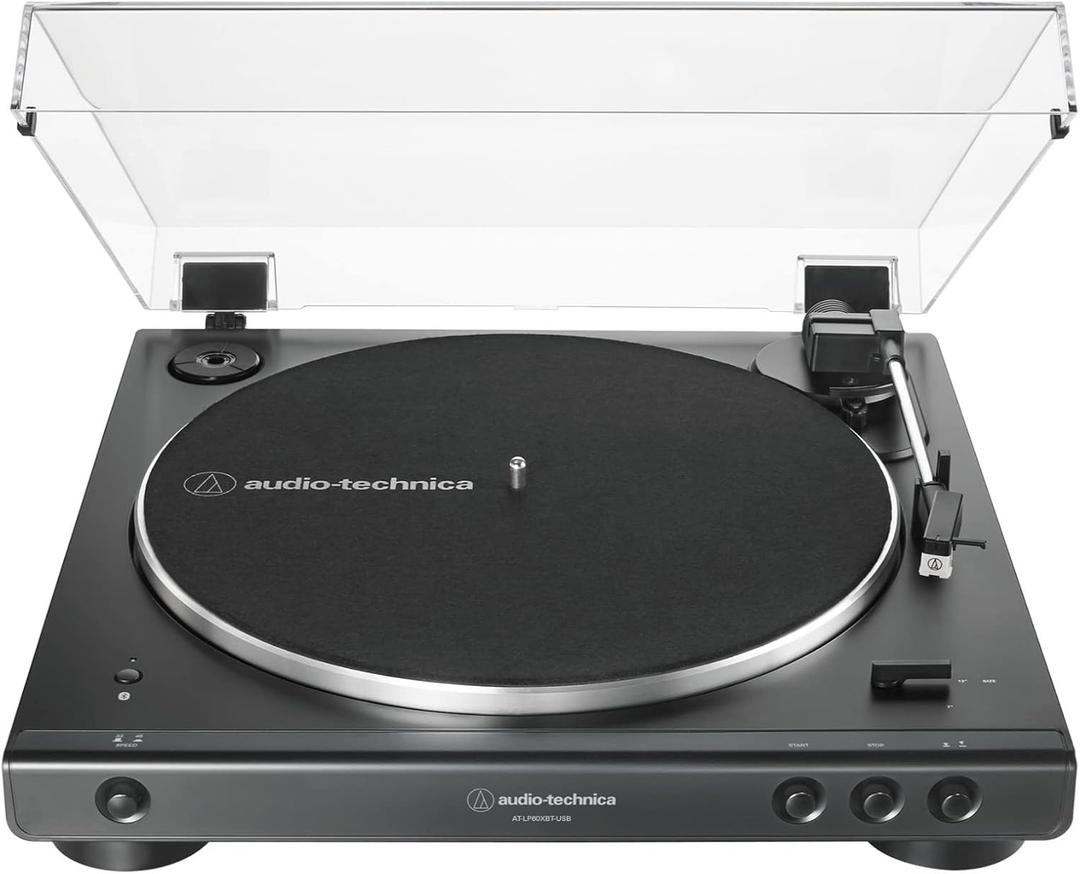 Audio-Technica AT-LP60XBT-USB-BK Fully Automatic Belt-Drive Stereo Turntable with Bluetooth and USB