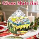 3 x Christmas Ornament, Christmas Decoration, Stained Glass Ornament, Heirloom Keepsakes, Holiday Ornaments, Holiday Presents, Unique Xmas Gifts, Gift Exchange Ornaments, Gift Idea - Mountain Range