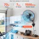 VEVOR Wall Mount Fan, 18 in Wall Mounted Hanging Fan Oscillating, 3-Speed, Long Airflow Distance, Adjustable Rotation Angle, Mechanical Powerful for Industry, Commercial, Garage, Workshop, Gym, Black