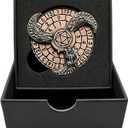 D&D Themed Fidget Spinner, dice Spinner, D4,D6, D8, D10, D12,D20,D% 7-in-1 Metal dice, Perfect for D&D Dungeons and Dragons, RPG and Pathfinder Role Playing Games Ancient Red Copper  (Brass)