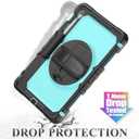 SEYMAC stock Case for Samsung Galaxy Tab S10 FE+ Plus 5G Tablet Case 13.1'' Protective with Screen Protector, Pen Holder, 360 Rotate Stand, Hand Strap, Shoulder Strap, SkyBlue1